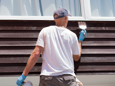 Exterior painting preparation for a Browns Summit, NC home